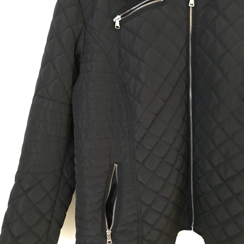 Jessica Simpson Black Quilted Zip-Front Jacket - Picture 2 of 6
